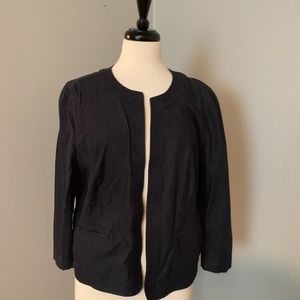 Dark denim look crop blazer